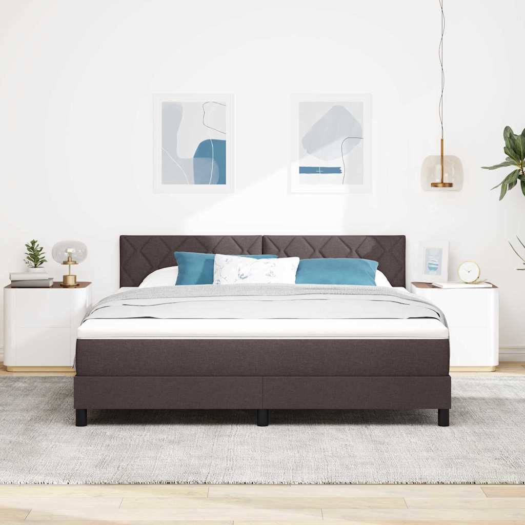 Boxspringbed met kussen Donkerbruin 180 x 200 cm Stof – afbeelding 3