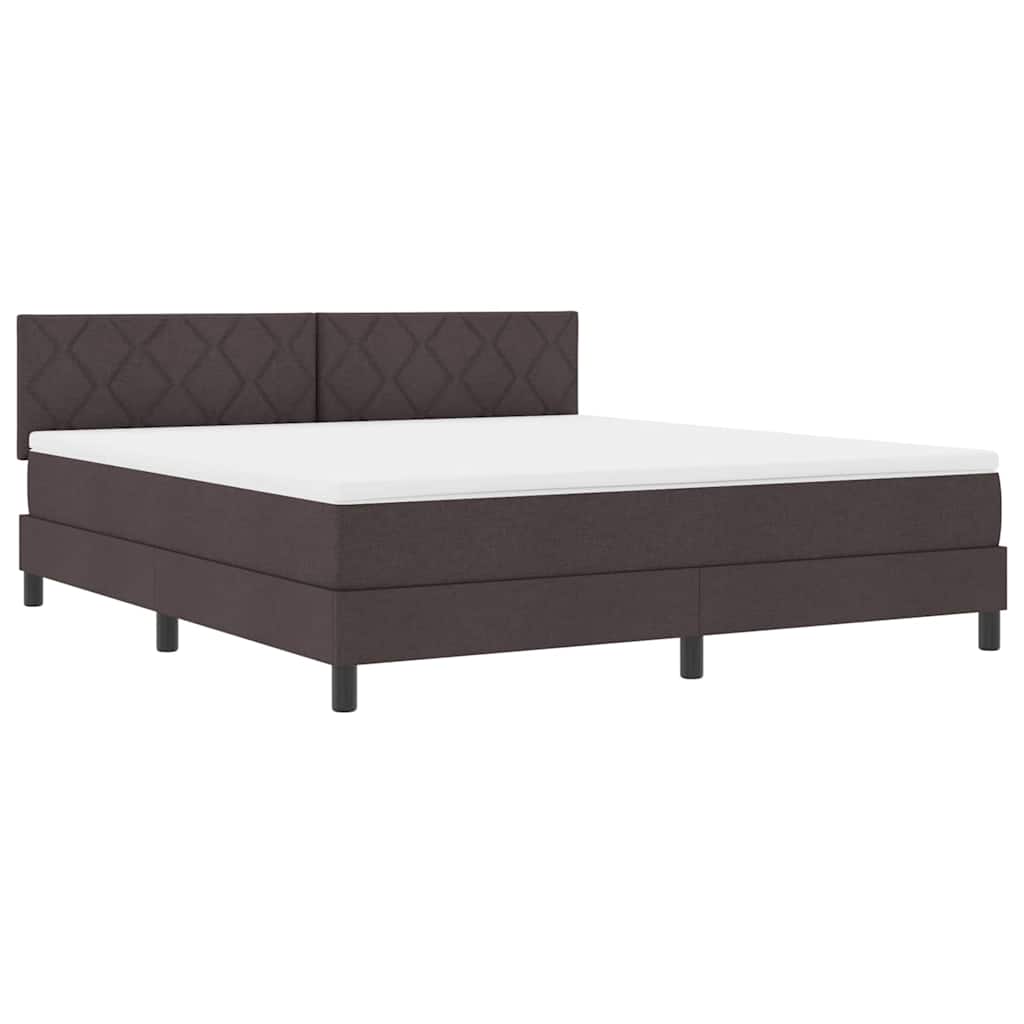 Boxspringbed met kussen Donkerbruin 180 x 200 cm Stof – afbeelding 4