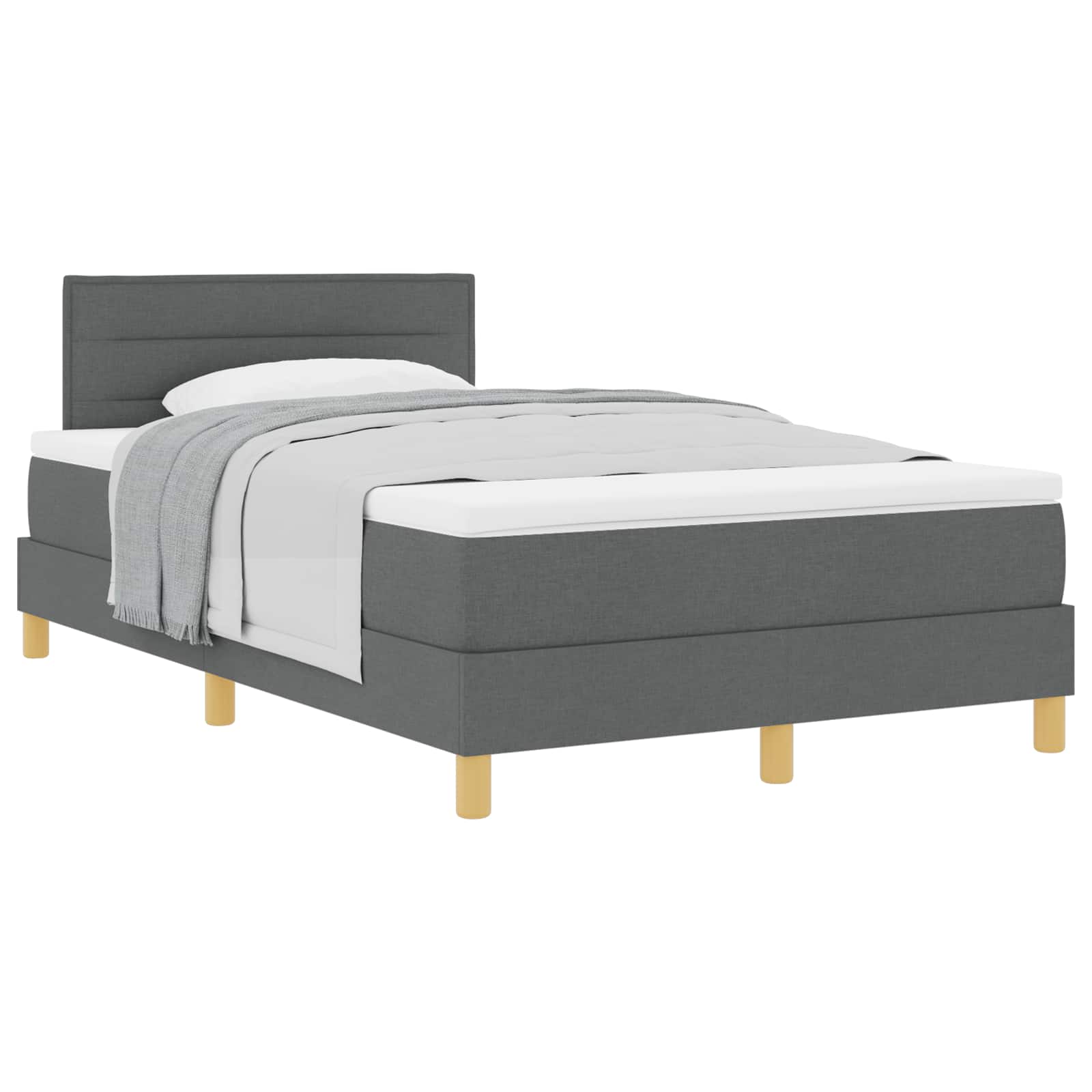 Boxspringbed met kussen Donkergrijs 120 x 190 cm Stof – afbeelding 2