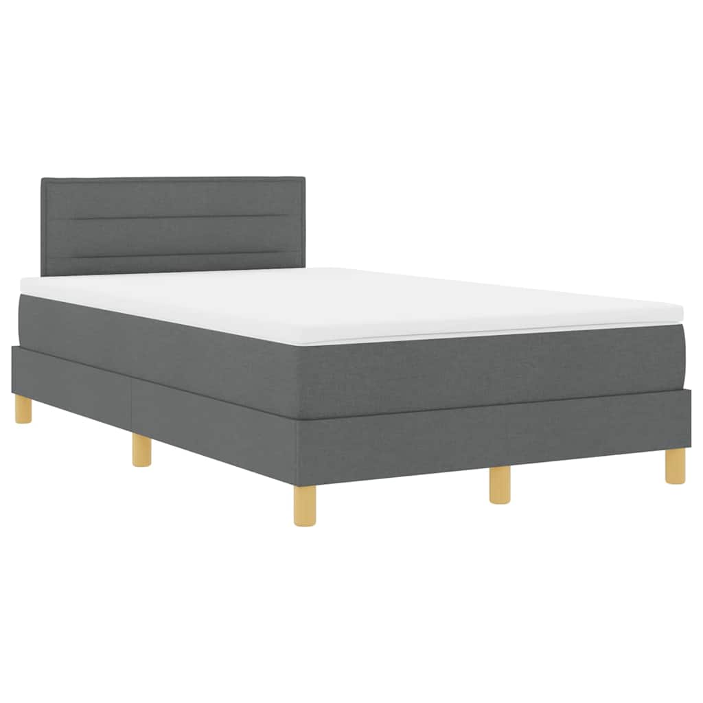 Boxspringbed met kussen Donkergrijs 120 x 190 cm Stof – afbeelding 4