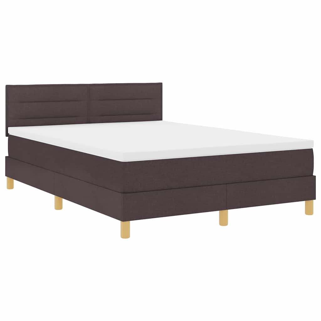 Boxspringbed met kussen Donkerbruin 140 x 200 cm Stof – afbeelding 4