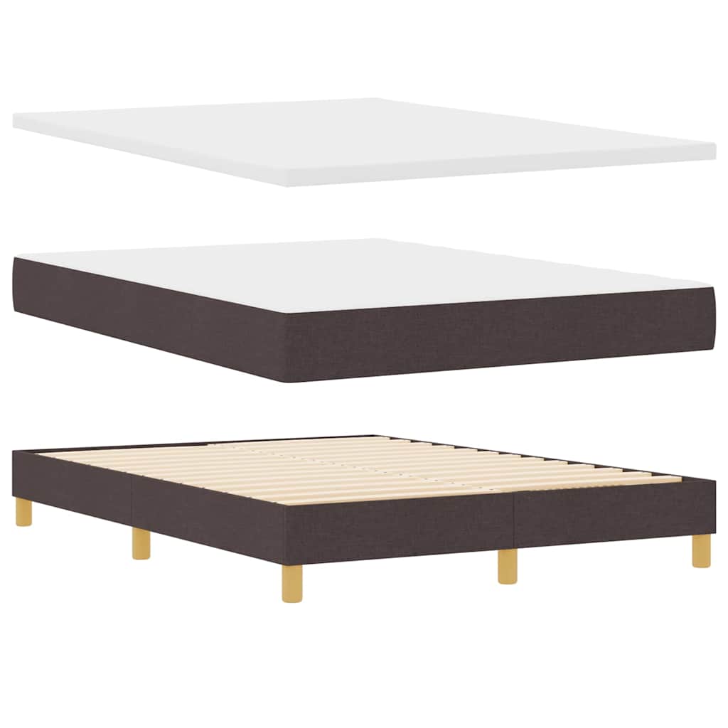 Boxspringbed met kussen Donkerbruin 140 x 200 cm Stof – afbeelding 5