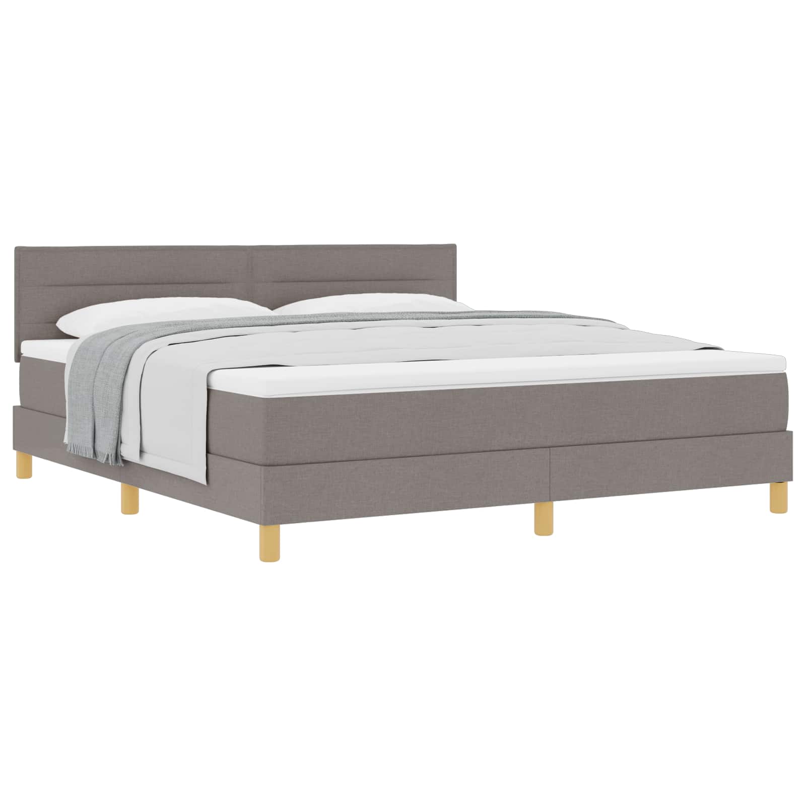 Boxspringbed met kussen met hoofdeinde Taupe 180 x 200 cm Stof – afbeelding 2