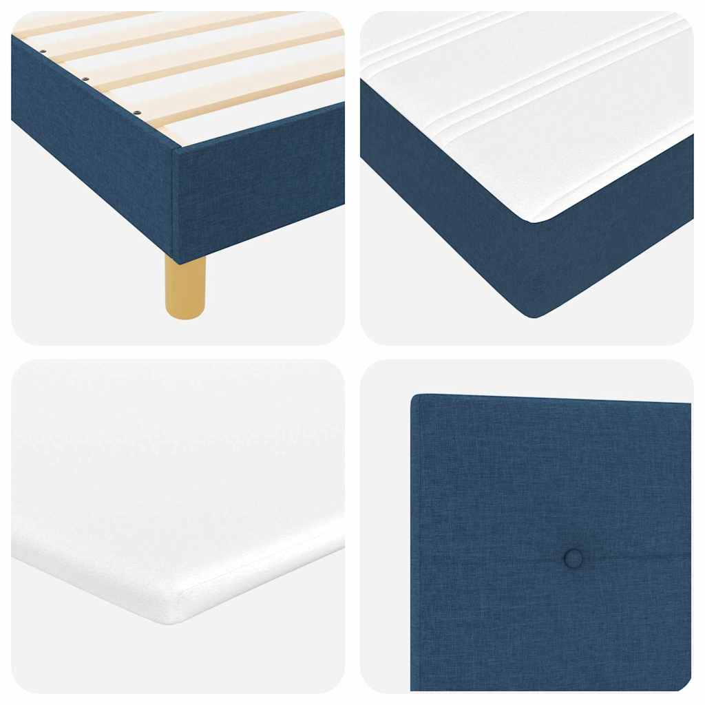 Boxspringbed met kussen met hoofdeinde Blauw 80 x 200 cm Stof – afbeelding 10