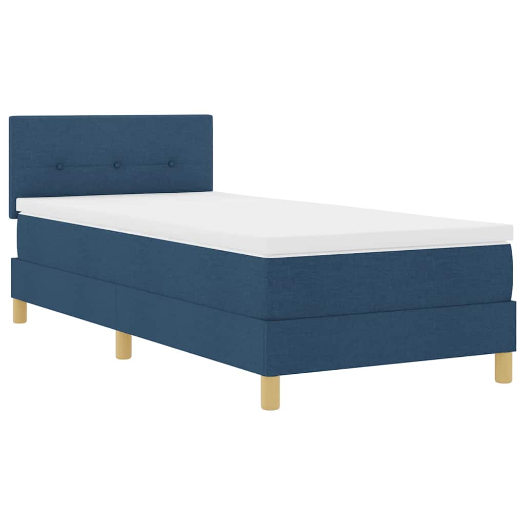 Boxspringbed met kussen met hoofdeinde Blauw 80 x 200 cm Stof – afbeelding 4
