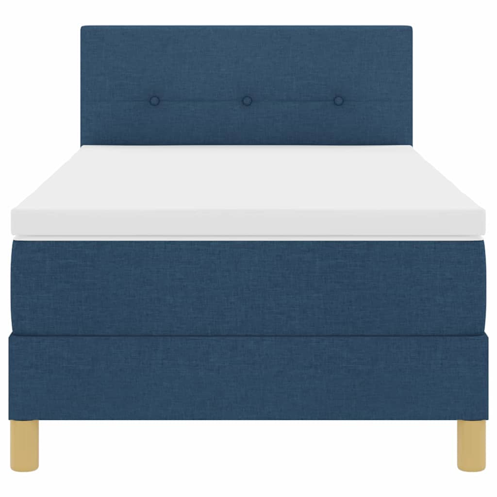 Boxspringbed met kussen met hoofdeinde Blauw 80 x 200 cm Stof – afbeelding 7