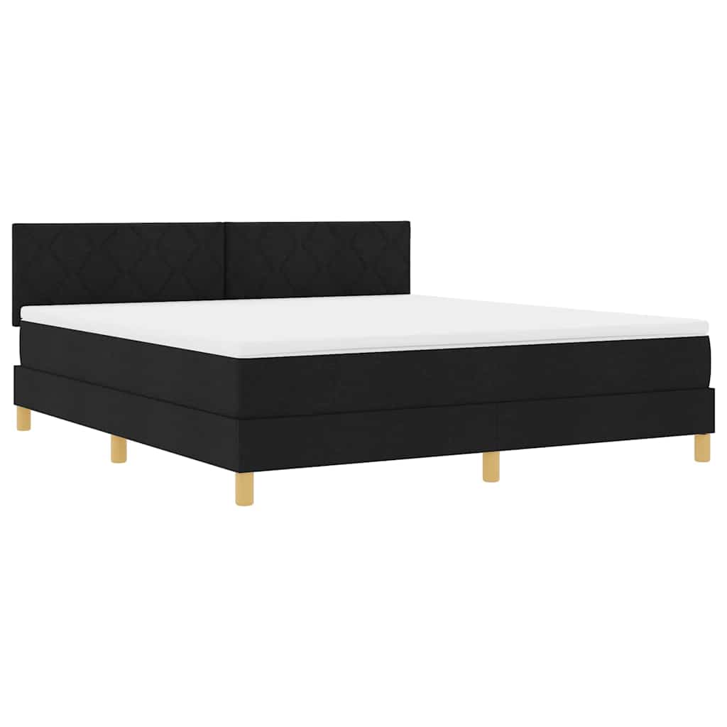 Boxspringbed met kussen met hoofdeinde Zwart 180 x 200 cm Stof – afbeelding 4
