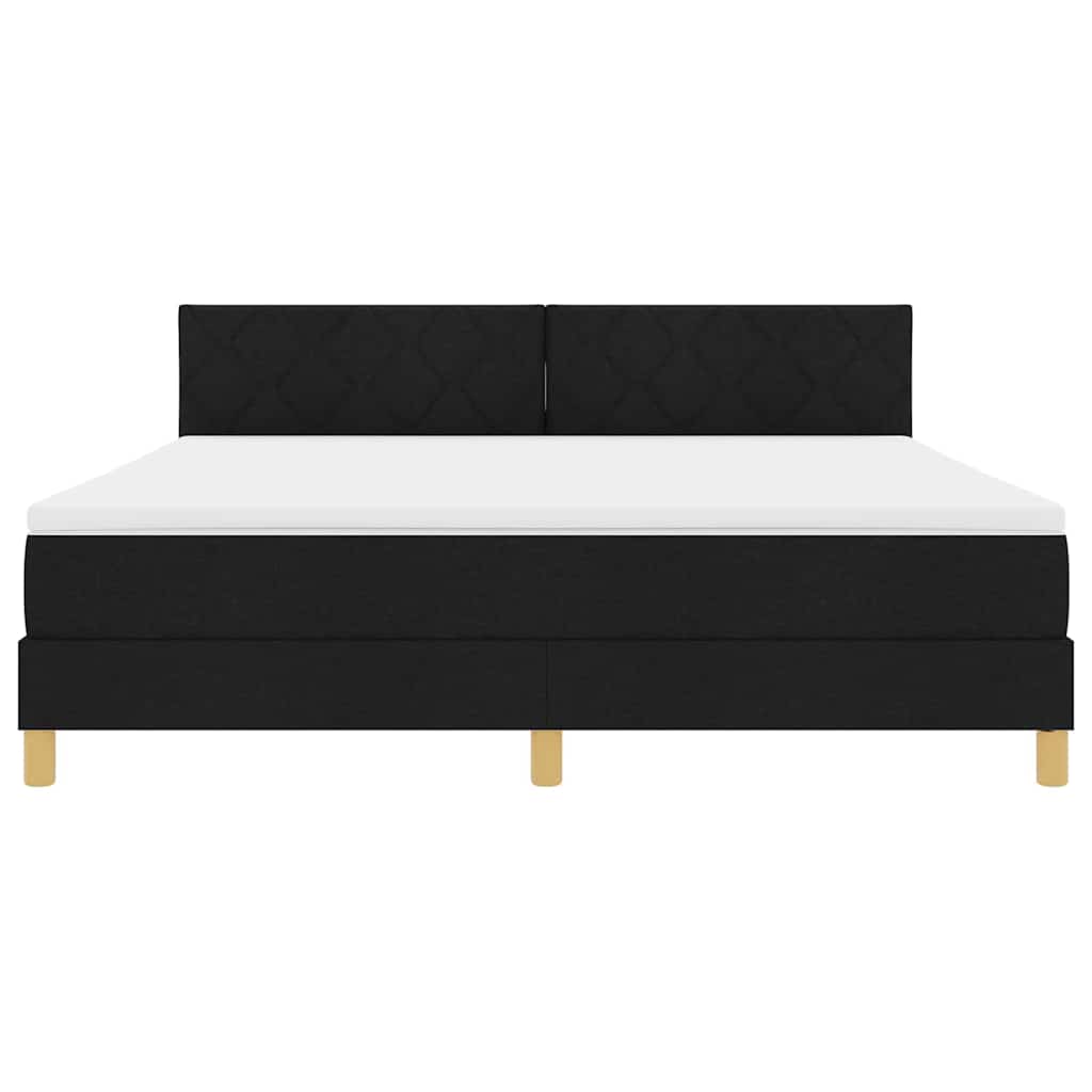 Boxspringbed met kussen met hoofdeinde Zwart 180 x 200 cm Stof – afbeelding 7