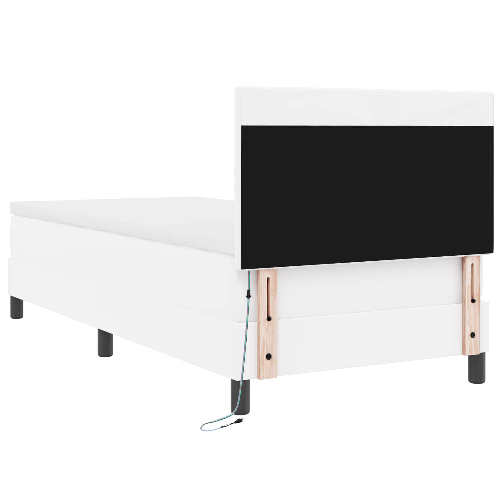 Boxspringbed met matras Wit 100 x 200 cm Kunstleer – afbeelding 10