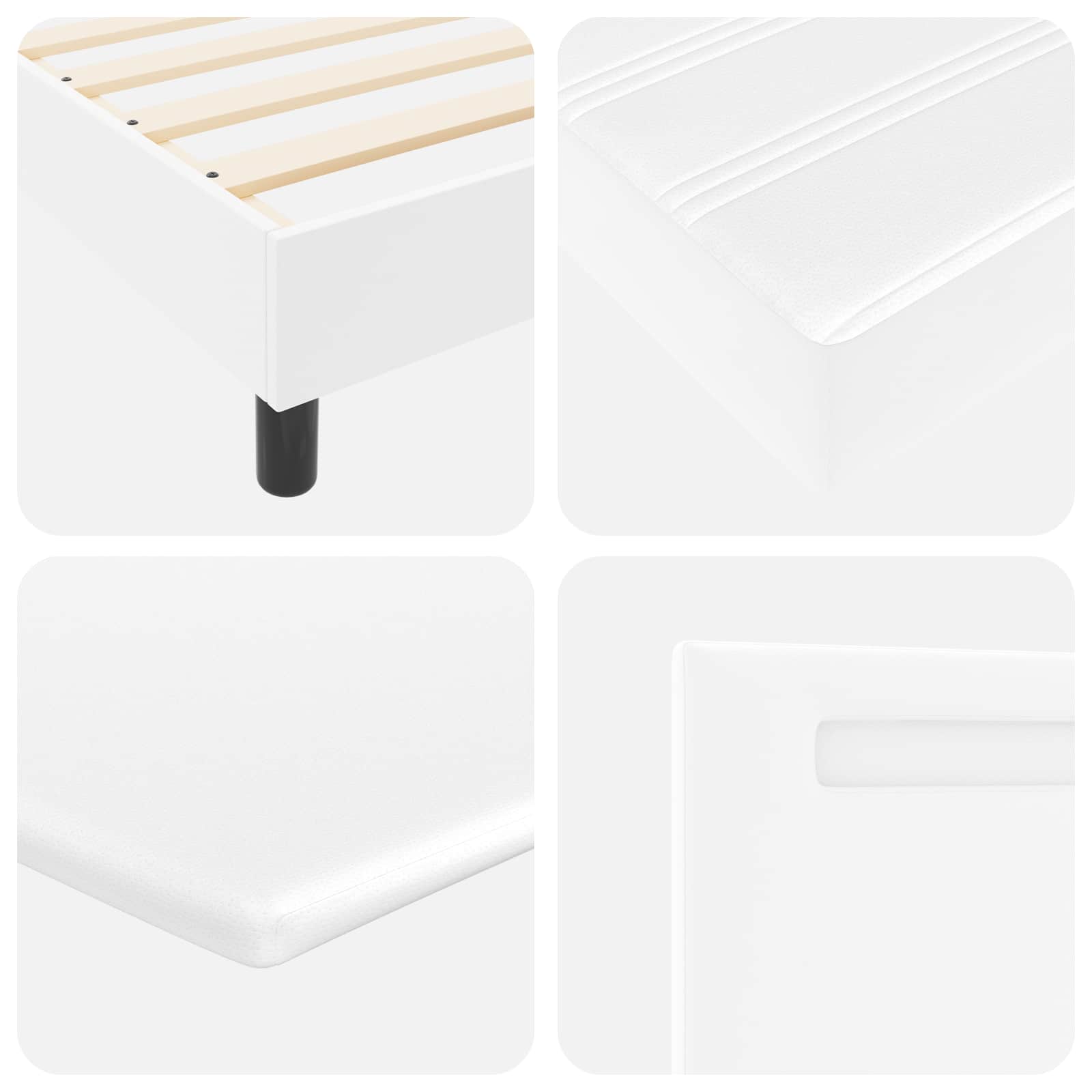 Boxspringbed met matras Wit 100 x 200 cm Kunstleer – afbeelding 11