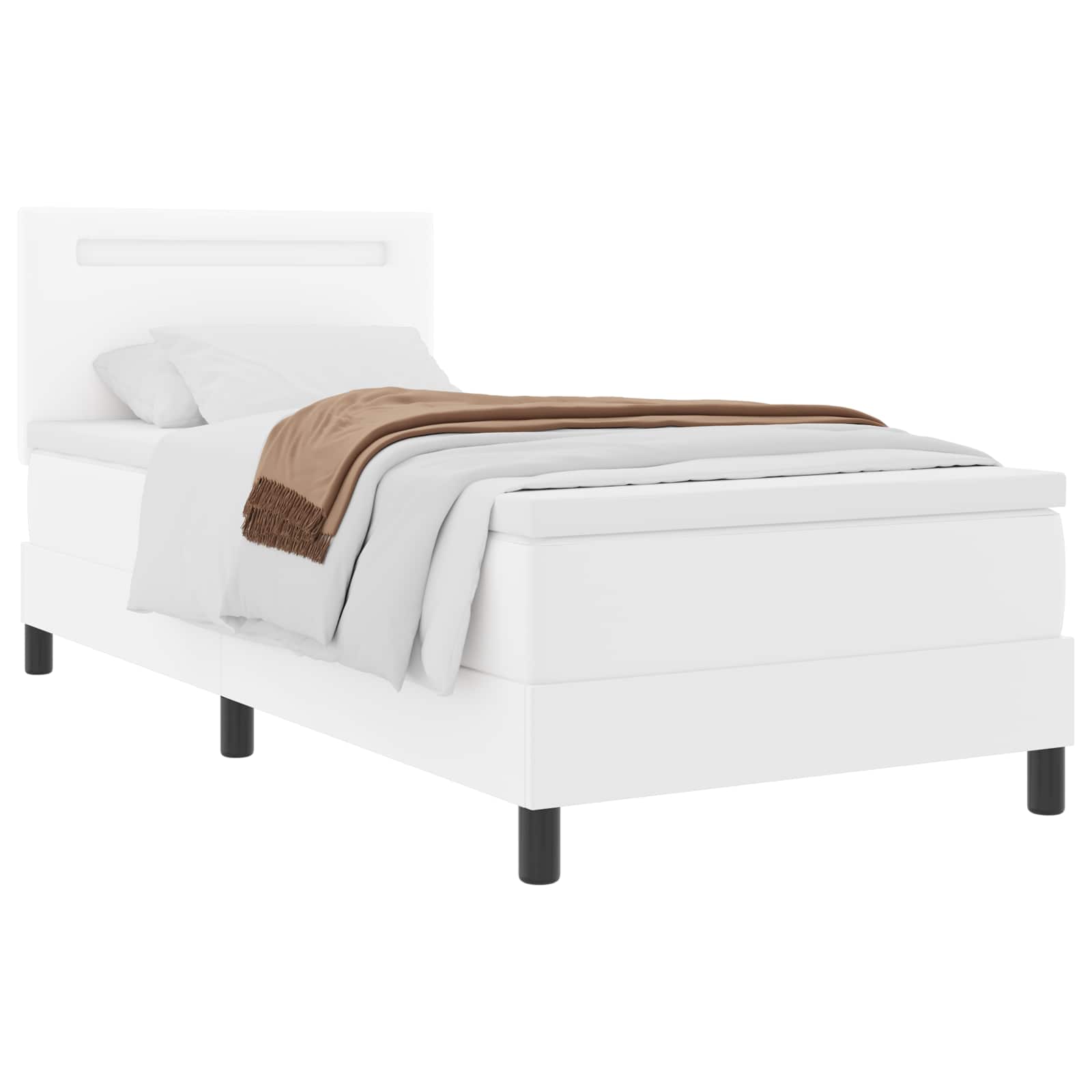 Boxspringbed met matras Wit 100 x 200 cm Kunstleer – afbeelding 3