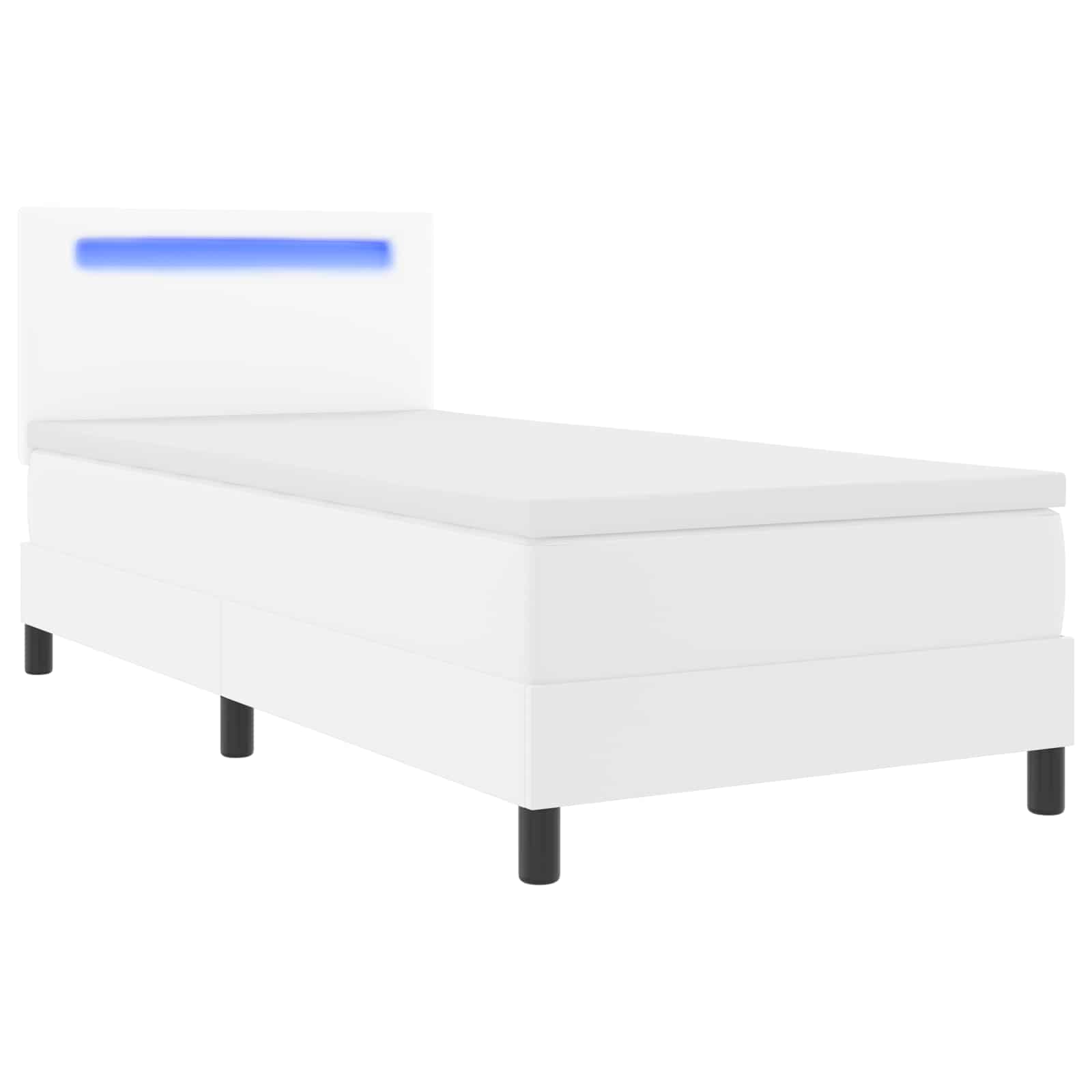 Boxspringbed met matras Wit 100 x 200 cm Kunstleer – afbeelding 5