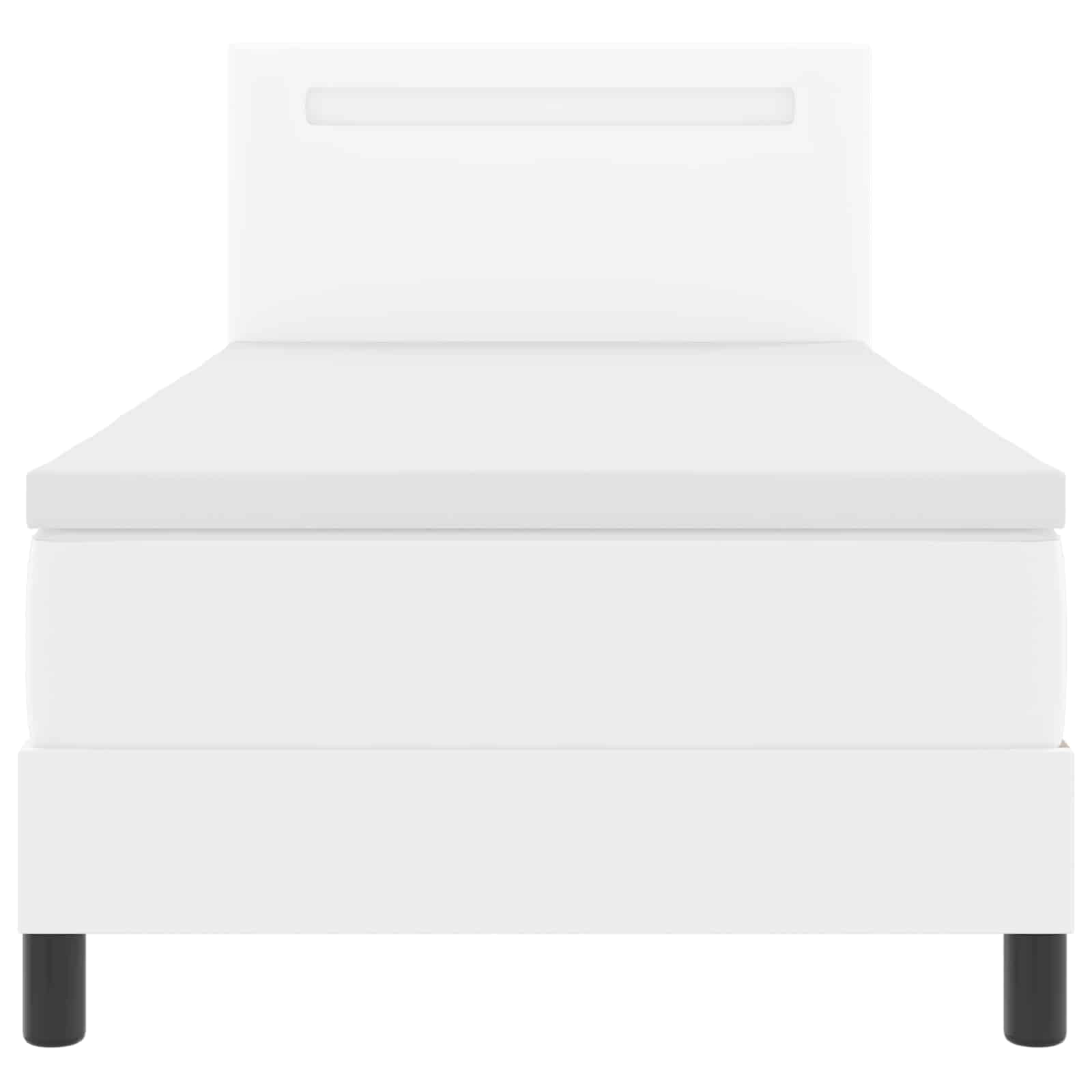 Boxspringbed met matras Wit 100 x 200 cm Kunstleer – afbeelding 8