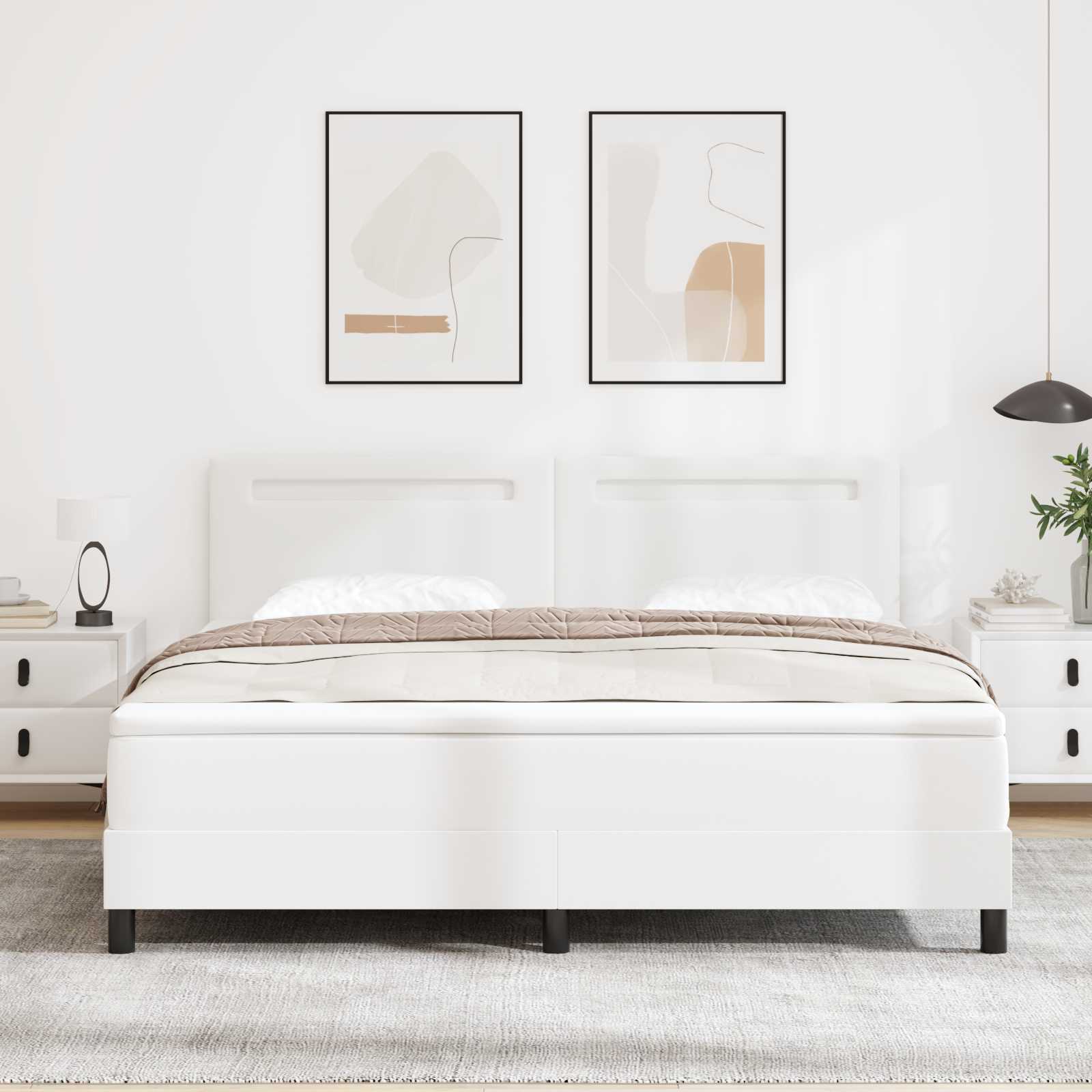Boxspringbed met matras Wit 180 x 200 cm Kunstleer