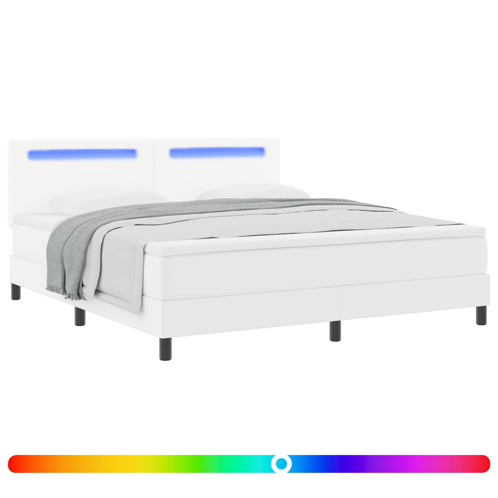 Boxspringbed met matras Wit 180 x 200 cm Kunstleer – afbeelding 2