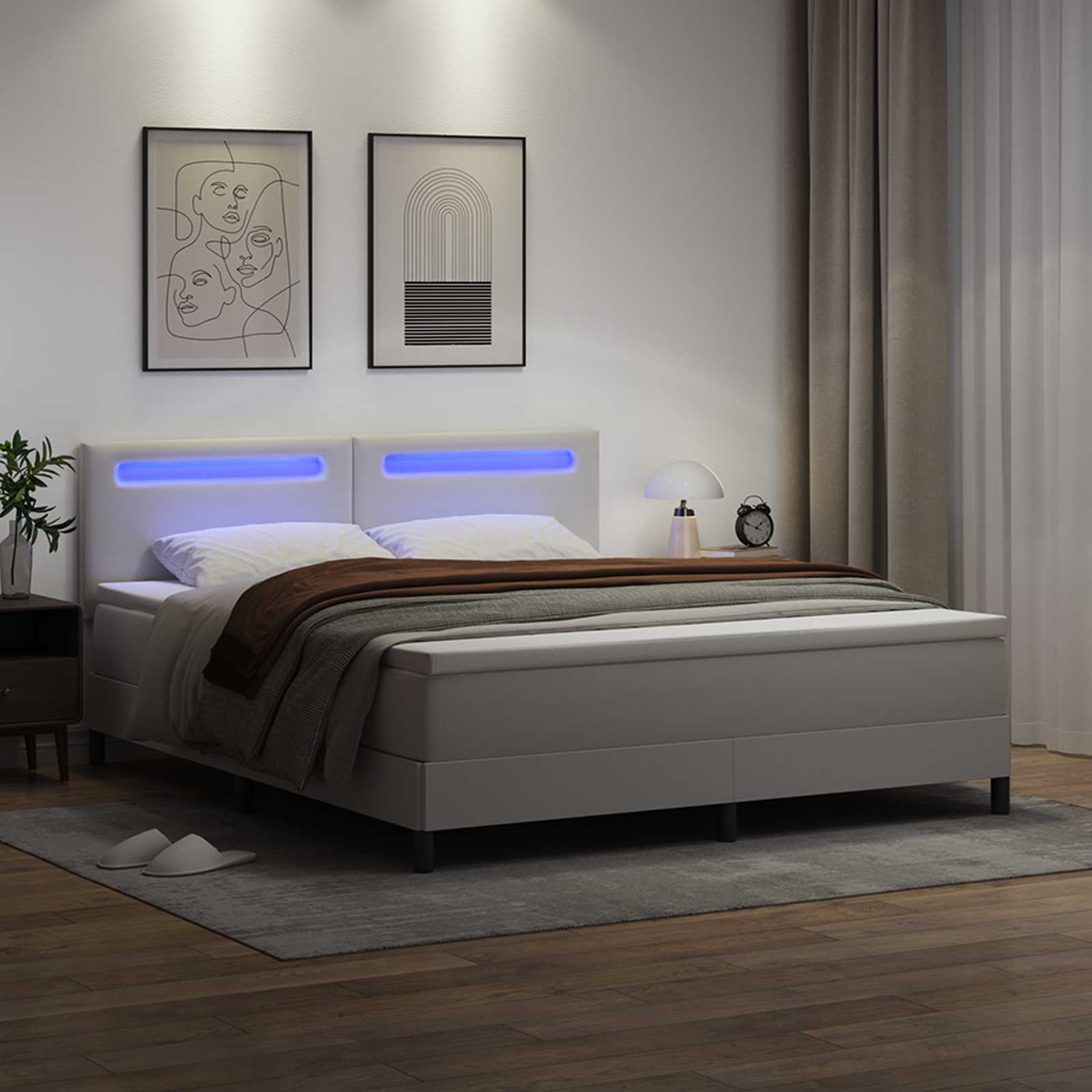 Boxspringbed met matras Wit 180 x 200 cm Kunstleer – afbeelding 4