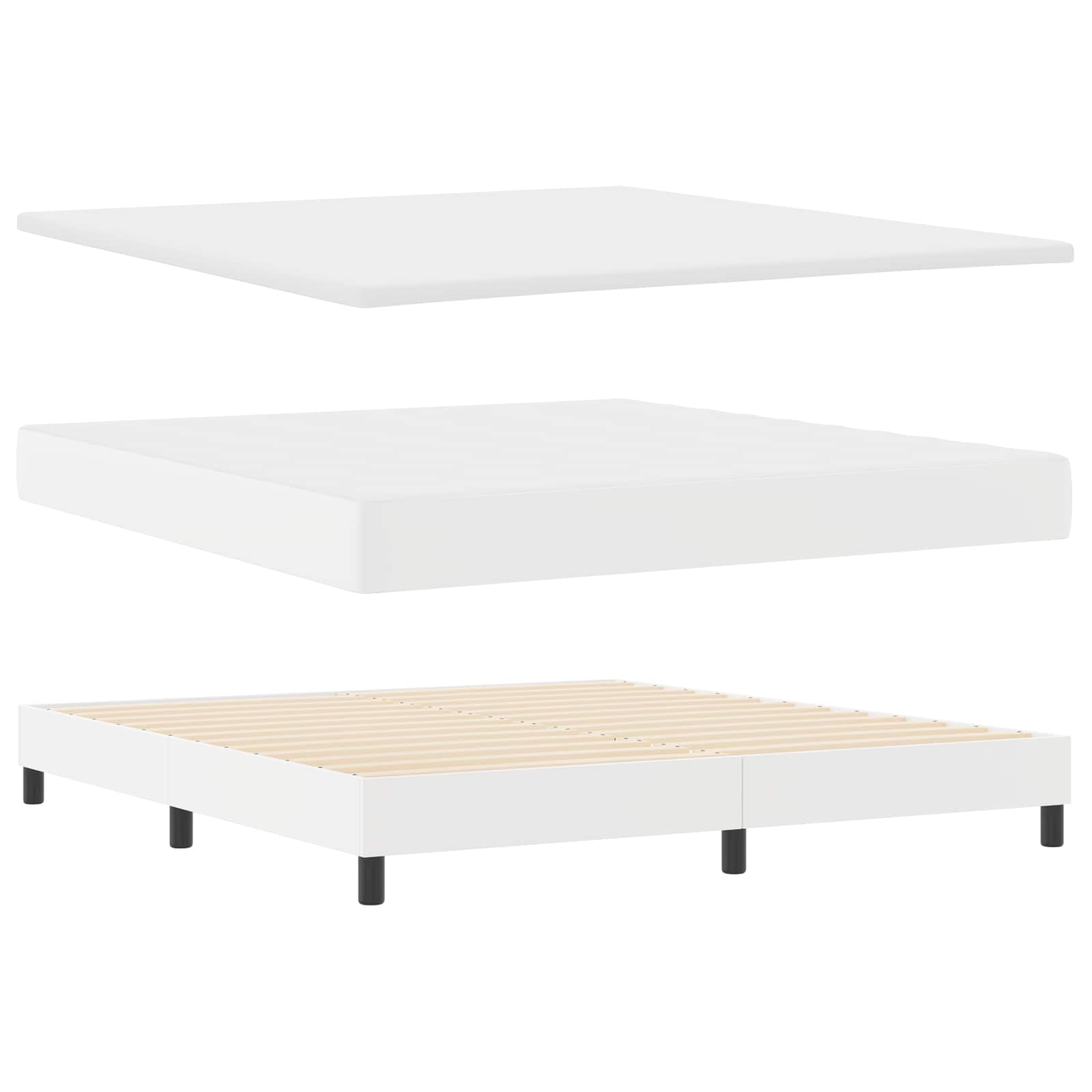 Boxspringbed met matras Wit 180 x 200 cm Kunstleer – afbeelding 6