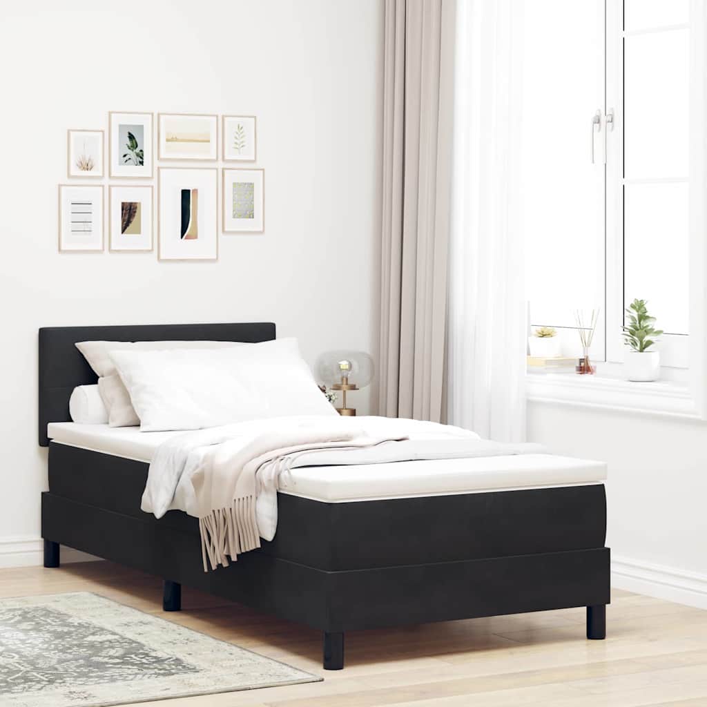 Boxspringbed met matras Zwart 100 x 200 cm Fluweel – afbeelding 1