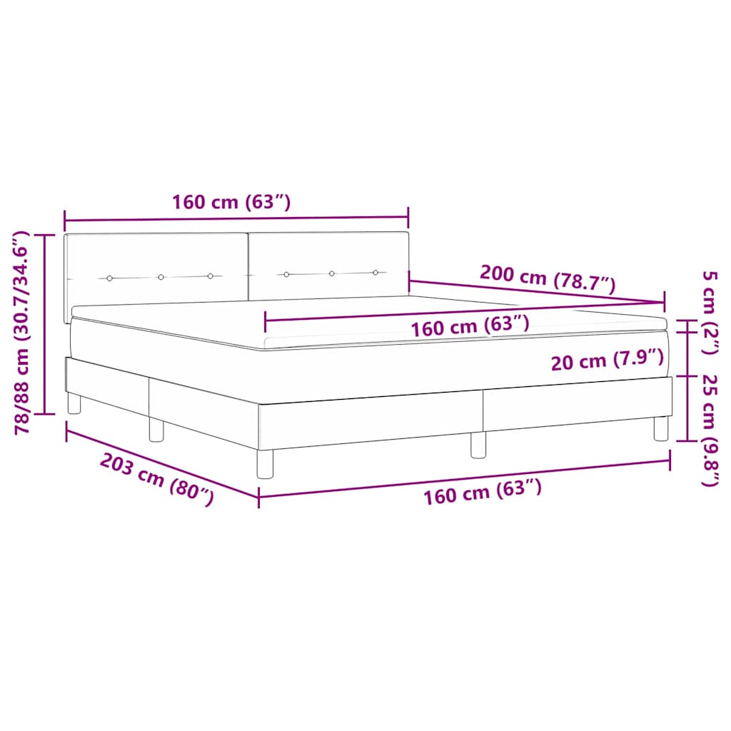 Boxspringbed met matras Donkergroen 160 x 200 cm Fluweel – afbeelding 11