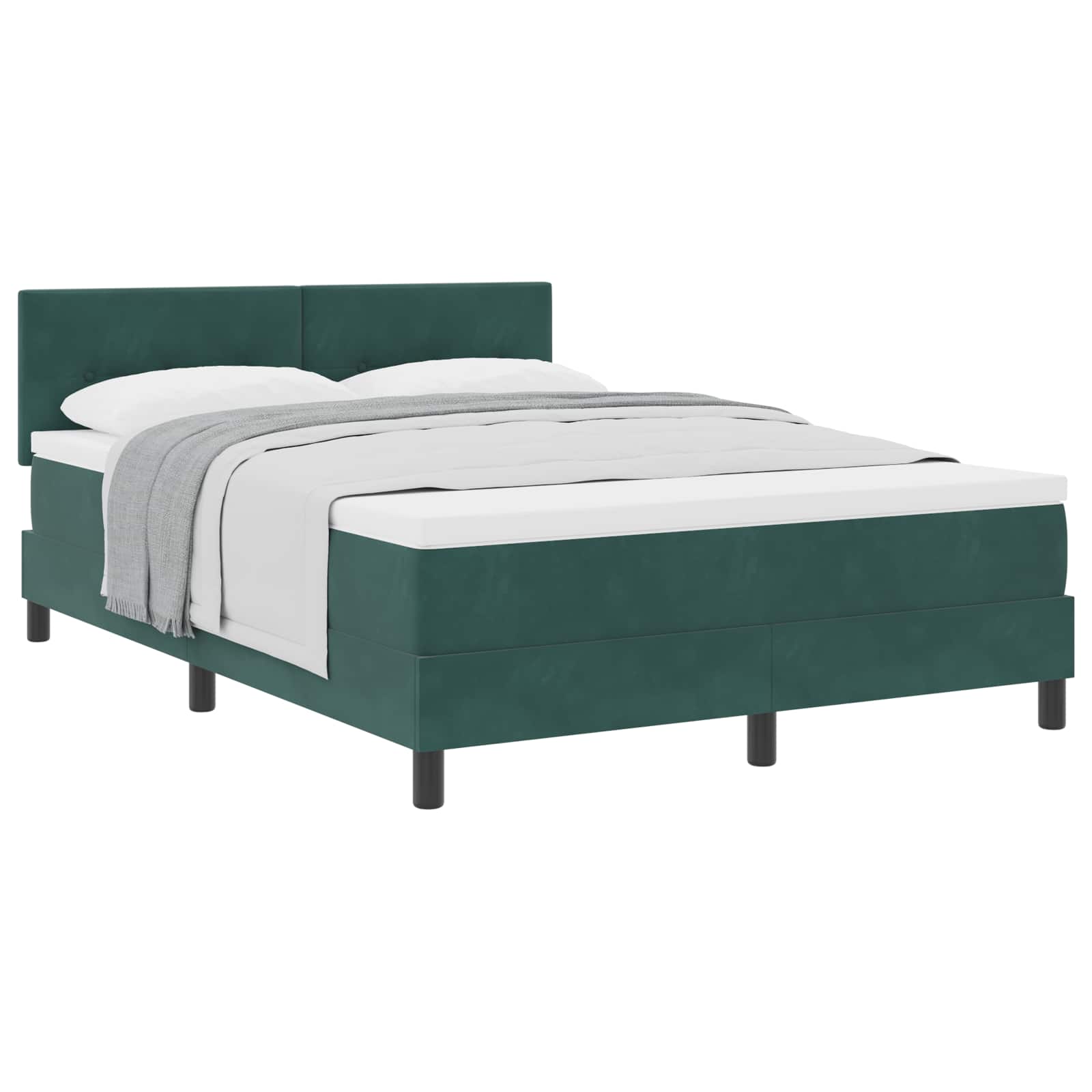 Boxspringbed met matras Donkergroen 160 x 200 cm Fluweel – afbeelding 2