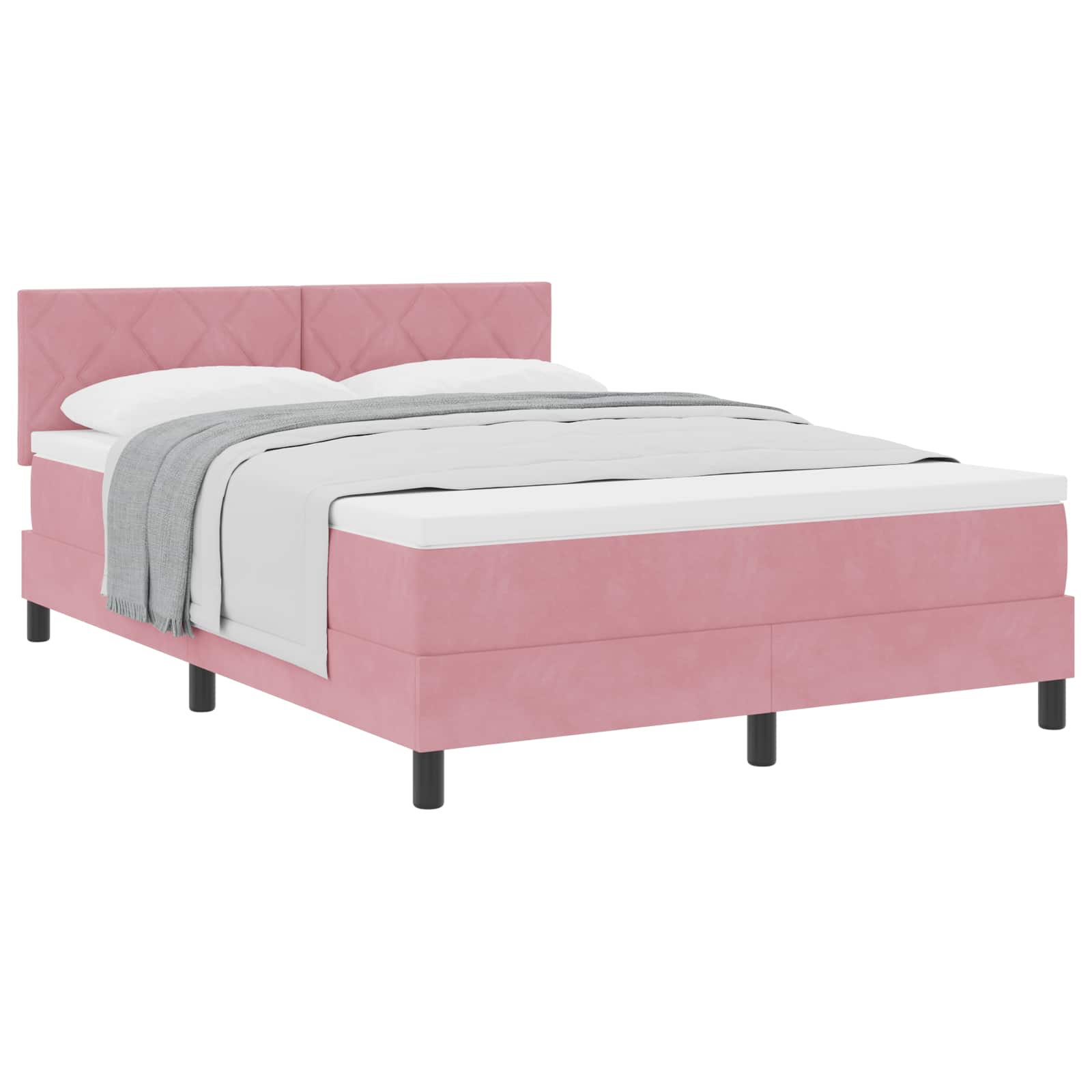 Boxspringbed met matras Roze 160 x 200 cm Fluweel – afbeelding 2