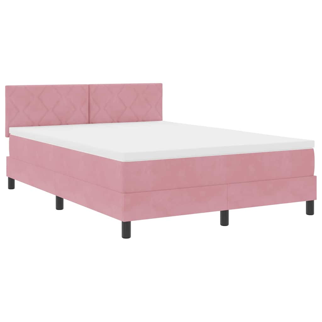 Boxspringbed met matras Roze 160 x 200 cm Fluweel – afbeelding 4