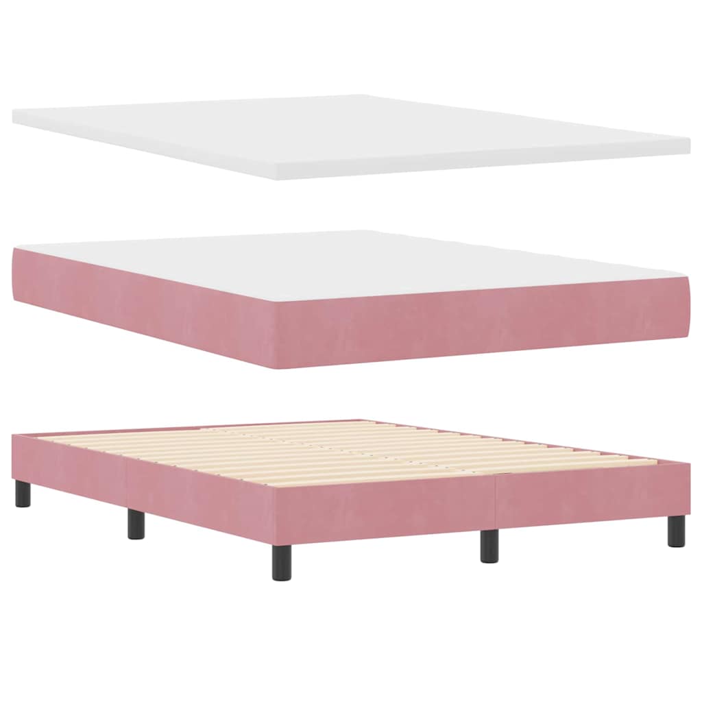 Boxspringbed met matras Roze 160 x 200 cm Fluweel – afbeelding 5