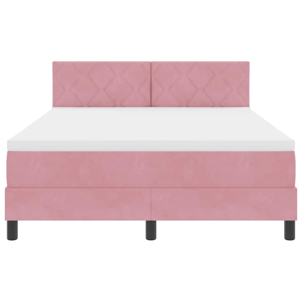 Boxspringbed met matras Roze 160 x 200 cm Fluweel – afbeelding 7