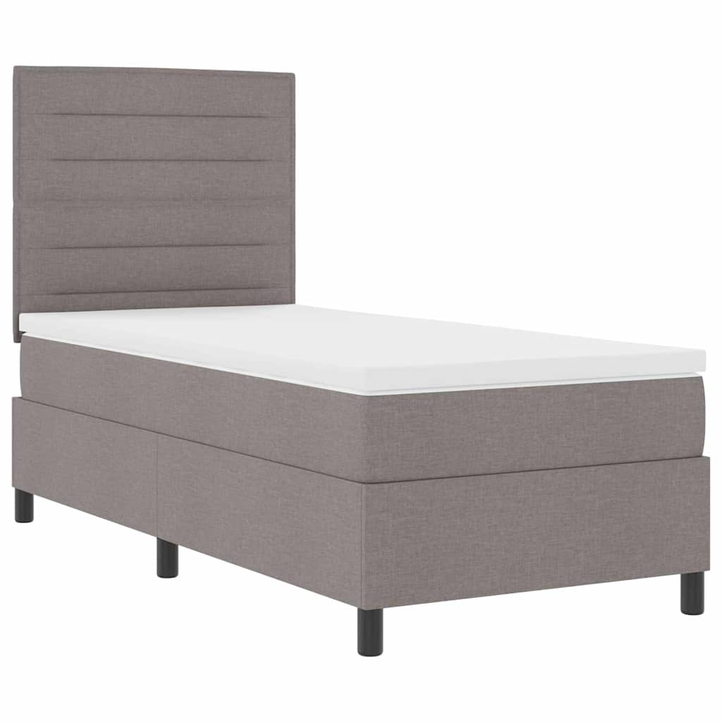 Boxspringbed met matras met hoofdeinde Taupe 80 x 200 cm Stof – afbeelding 5