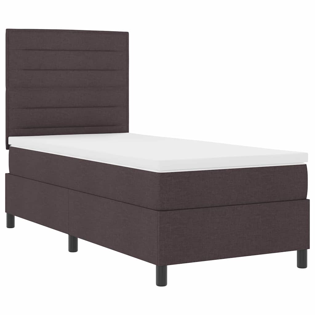 Boxspringbed met matras Donkerbruin 90 x 200 cm Stof – afbeelding 5