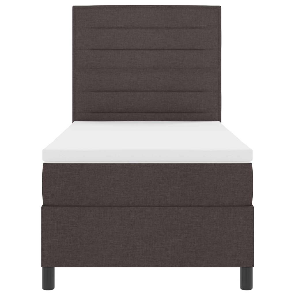 Boxspringbed met matras Donkerbruin 100 x 200 cm Stof – afbeelding 7