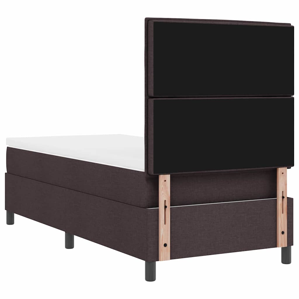 Boxspringbed met matras Donkerbruin 100 x 200 cm Stof – afbeelding 9