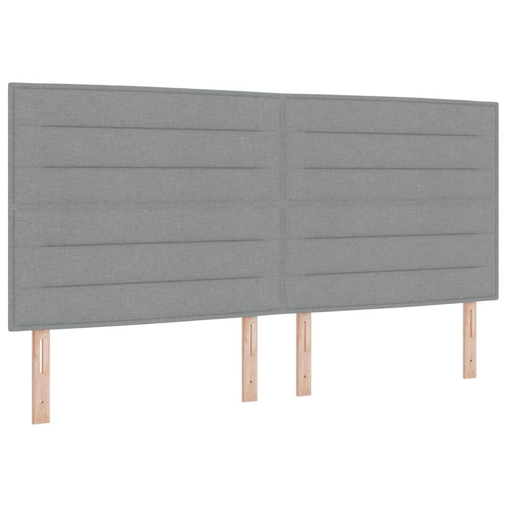 Boxspringbed met matras Lichtgrijs 200 x 200 cm Stof – afbeelding 4