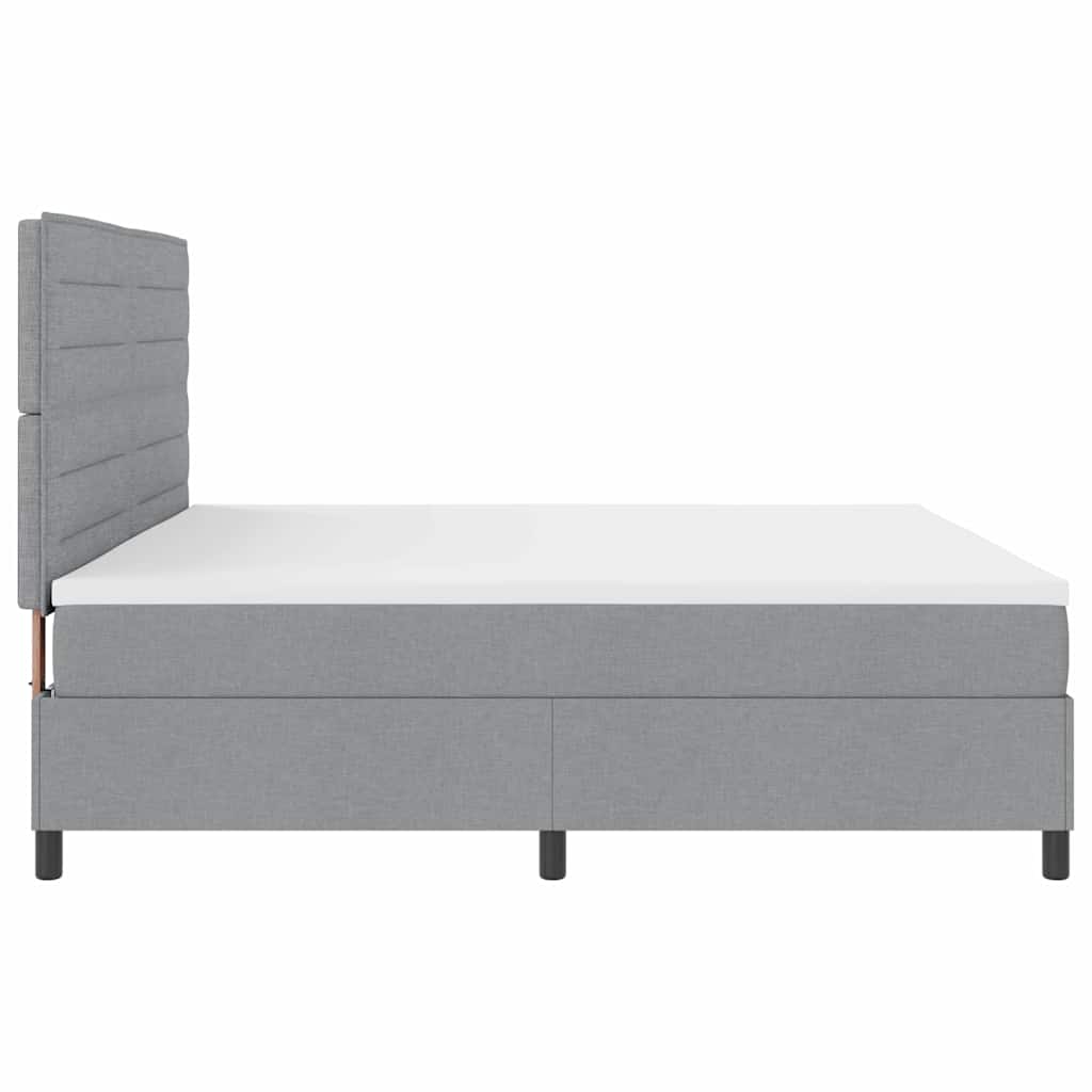 Boxspringbed met matras Lichtgrijs 200 x 200 cm Stof – afbeelding 8