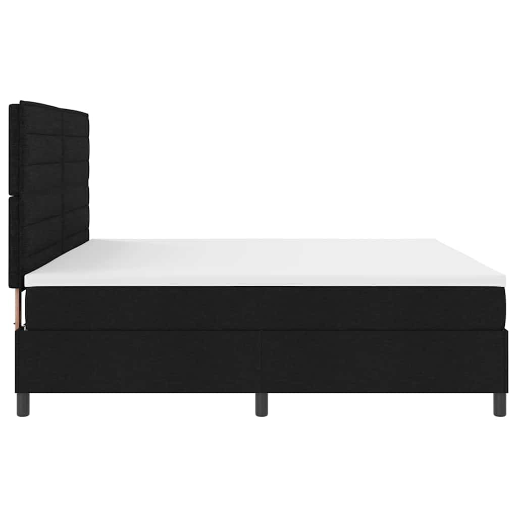 Boxspringbed met matras met hoofdeinde Zwart 200 x 200 cm Stof – afbeelding 7
