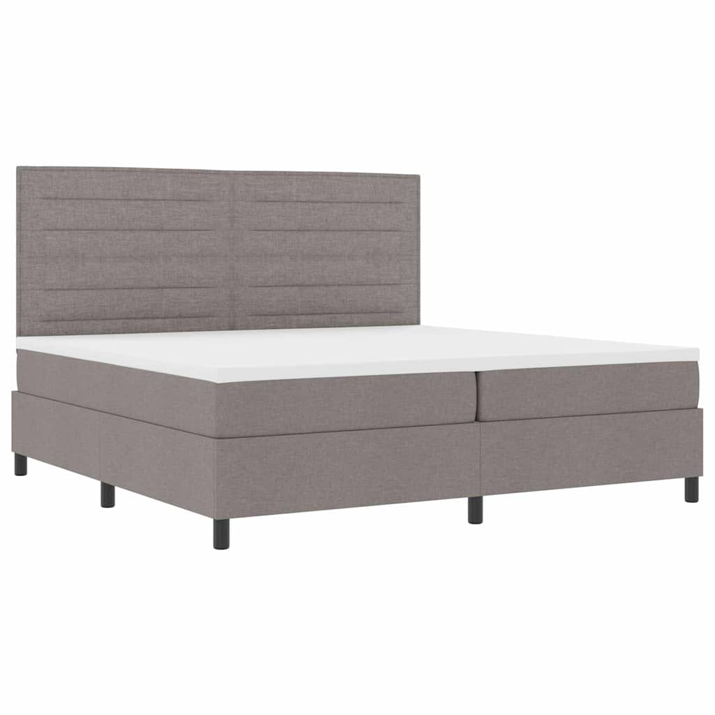 Boxspringbed met matras met hoofdeinde Taupe 200 x 200 cm Stof – afbeelding 5