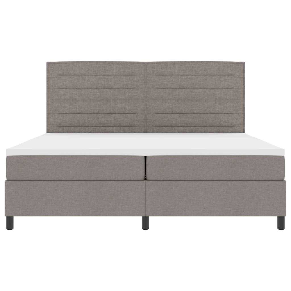 Boxspringbed met matras met hoofdeinde Taupe 200 x 200 cm Stof – afbeelding 7