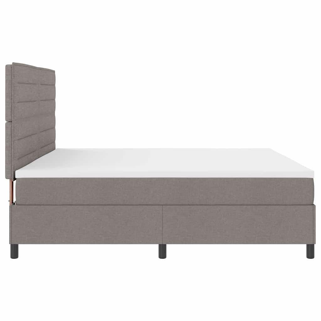 Boxspringbed met matras met hoofdeinde Taupe 200 x 200 cm Stof – afbeelding 8