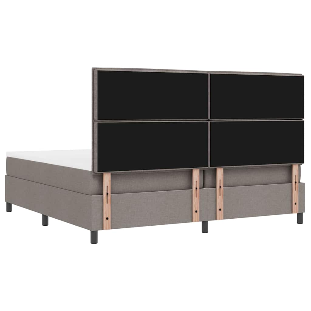 Boxspringbed met matras met hoofdeinde Taupe 200 x 200 cm Stof – afbeelding 9