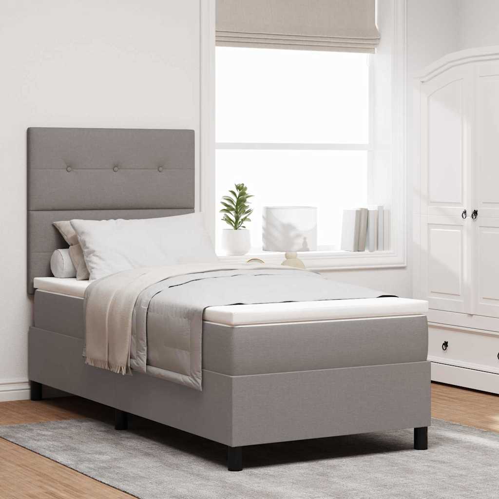 Boxspringbed met hoofdeinde Taupe 80 x 200 cm Stof – afbeelding 1