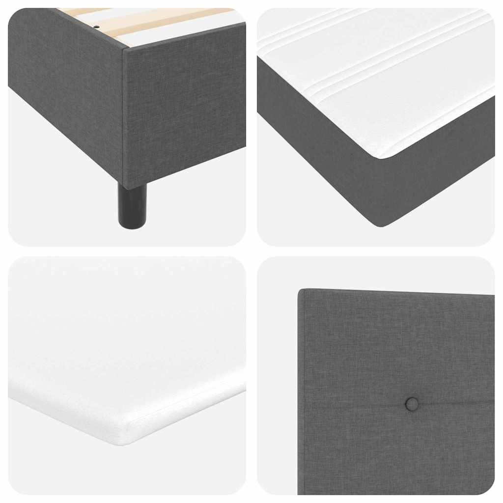 Boxspringbed met hoofdeinde Donkergrijs 100 x 200 cm Stof – afbeelding 10