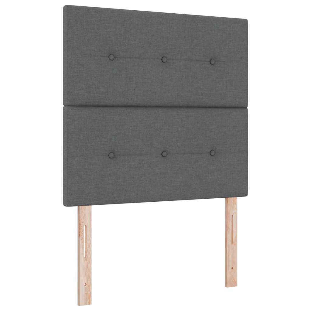 Boxspringbed met hoofdeinde Donkergrijs 100 x 200 cm Stof – afbeelding 4