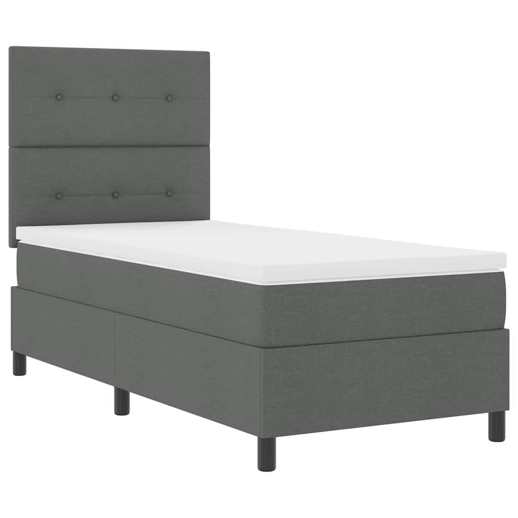 Boxspringbed met hoofdeinde Donkergrijs 100 x 200 cm Stof – afbeelding 5