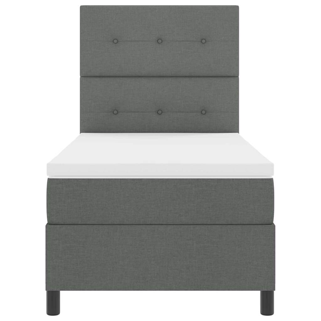 Boxspringbed met hoofdeinde Donkergrijs 100 x 200 cm Stof – afbeelding 7