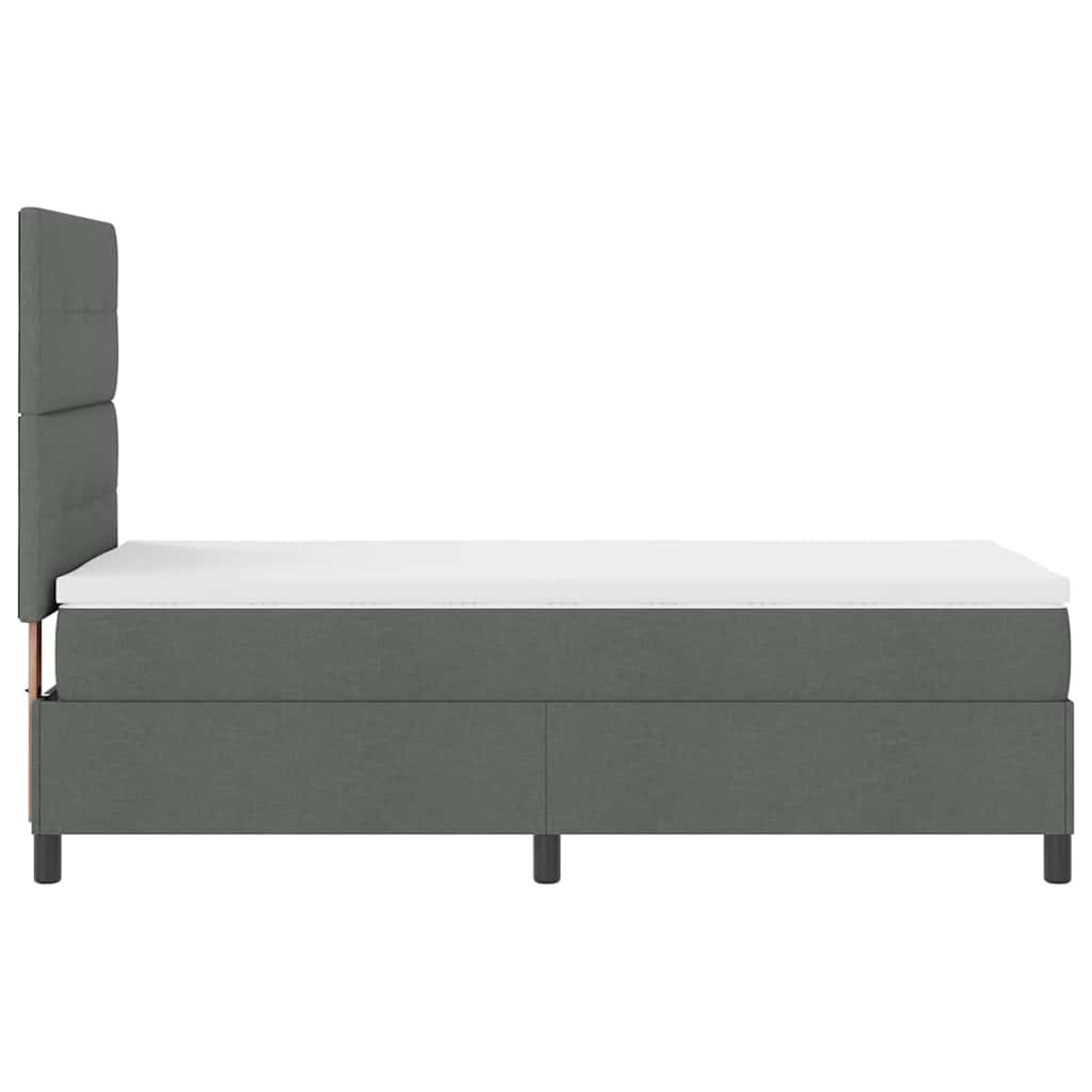 Boxspringbed met hoofdeinde Donkergrijs 100 x 200 cm Stof – afbeelding 8