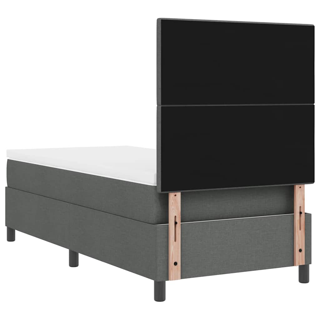 Boxspringbed met hoofdeinde Donkergrijs 100 x 200 cm Stof – afbeelding 9