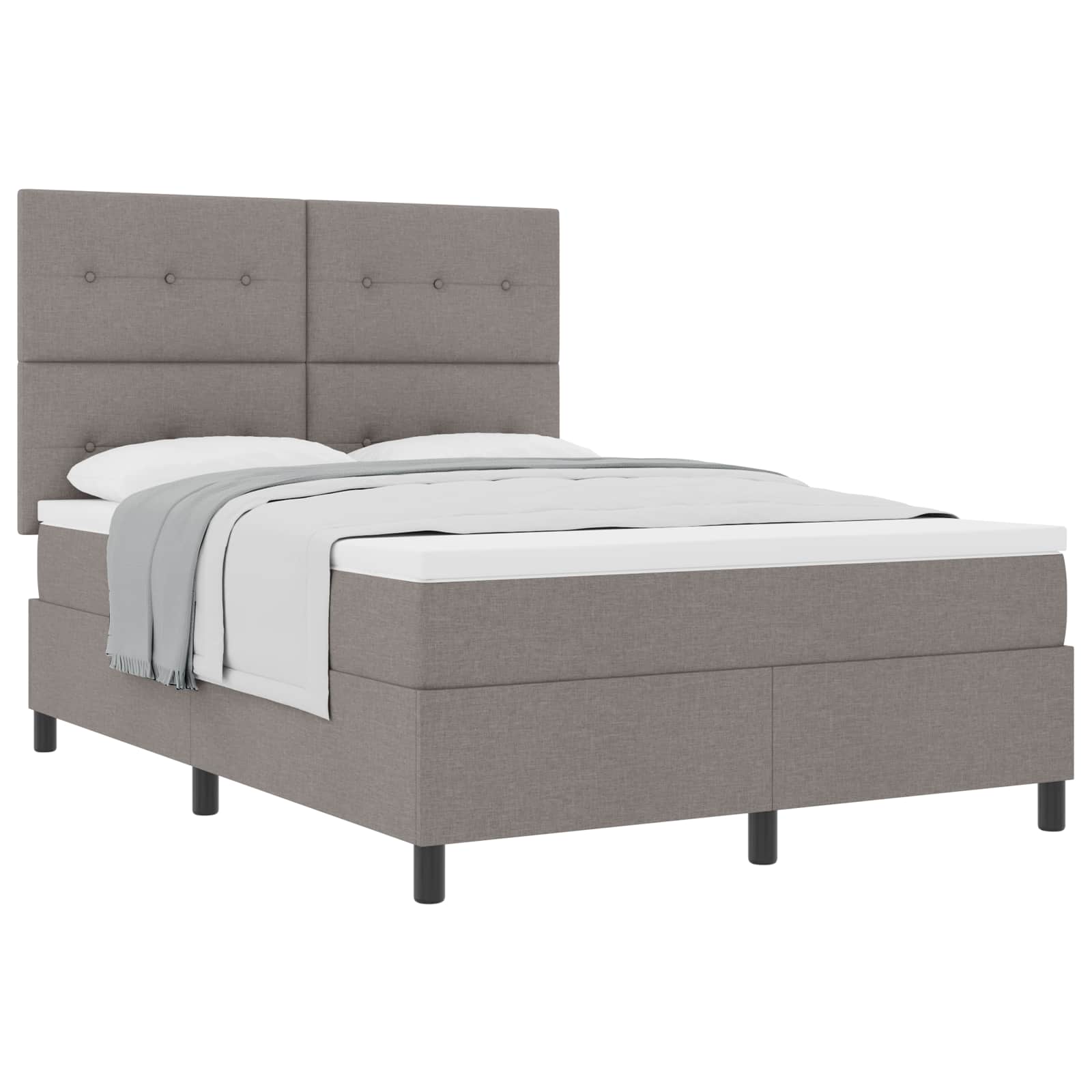 Boxspringbed met matras met hoofdeinde Taupe 160 x 200 cm Stof – afbeelding 2