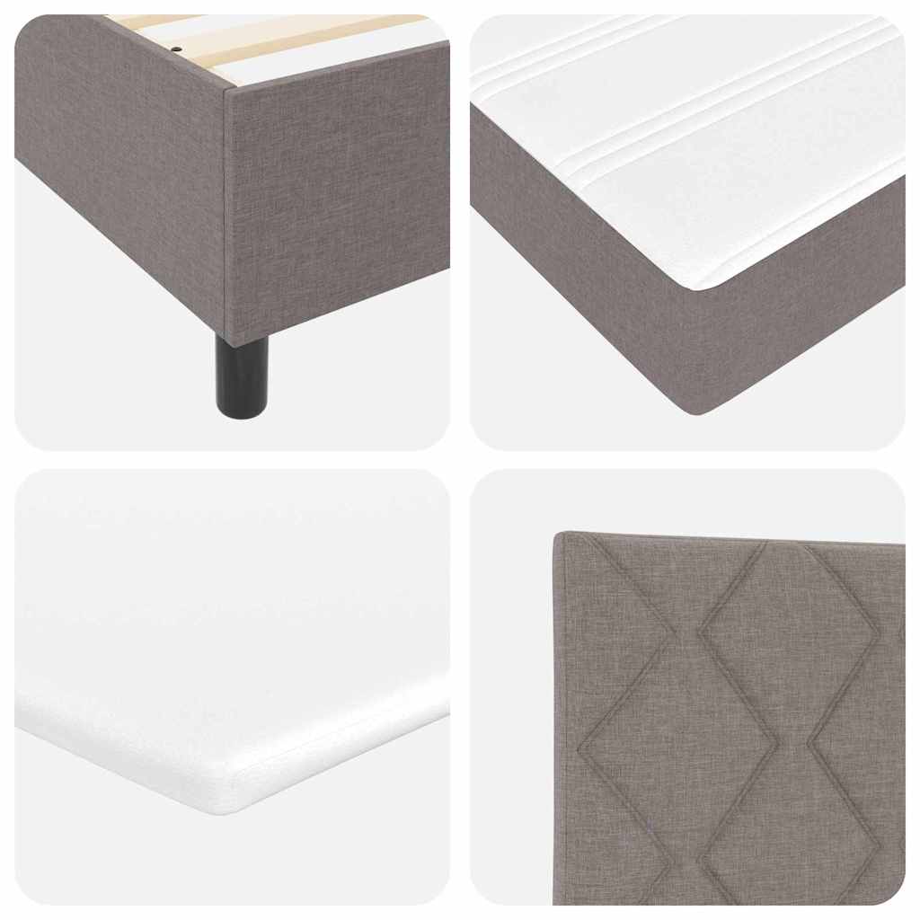 Boxspringbed met hoofdeinde Taupe 120 x 200 cm Stof – afbeelding 10