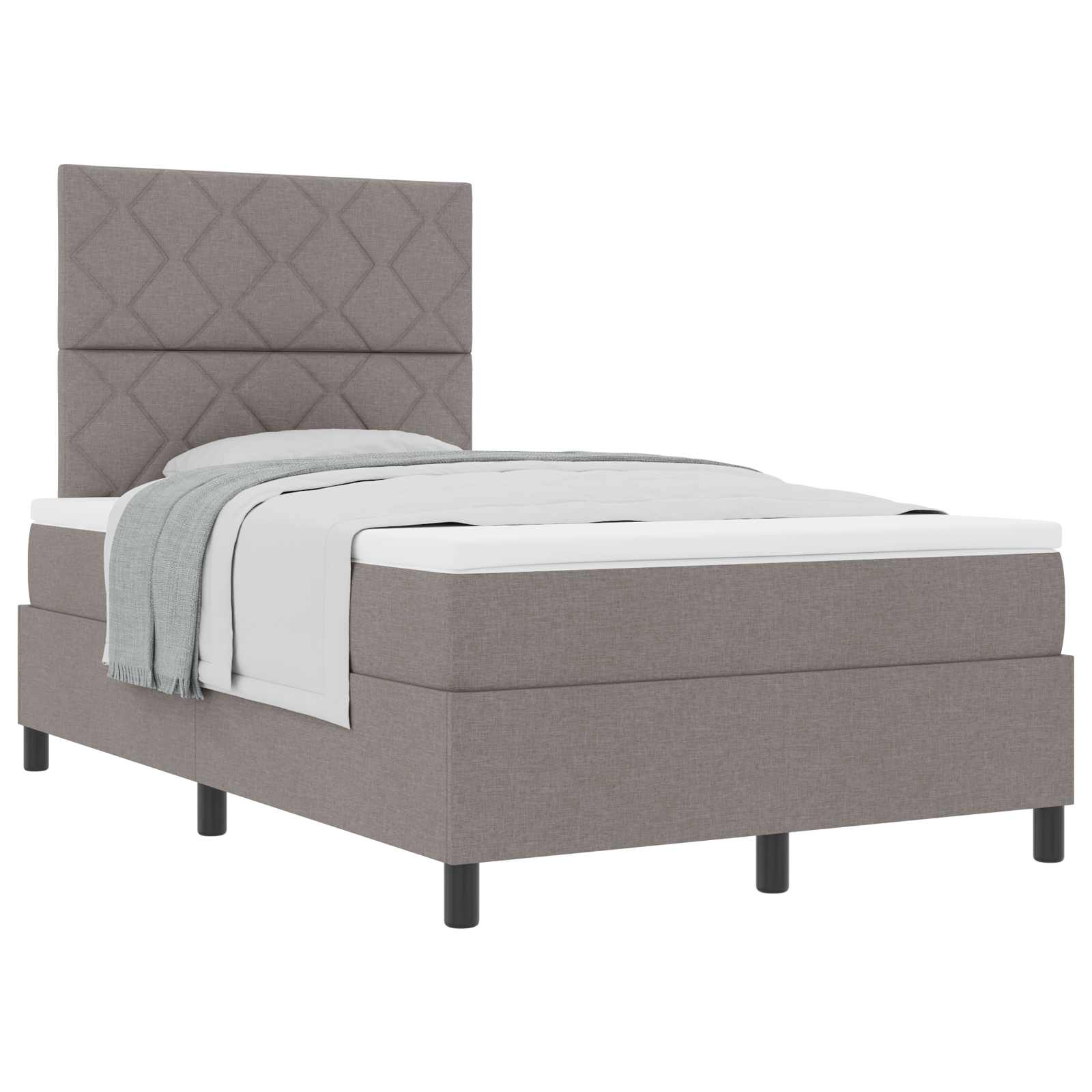 Boxspringbed met hoofdeinde Taupe 120 x 200 cm Stof – afbeelding 2