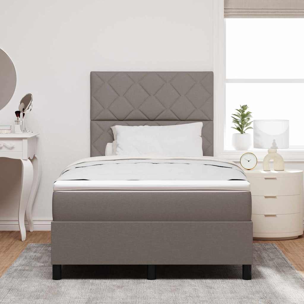 Boxspringbed met hoofdeinde Taupe 120 x 200 cm Stof – afbeelding 3
